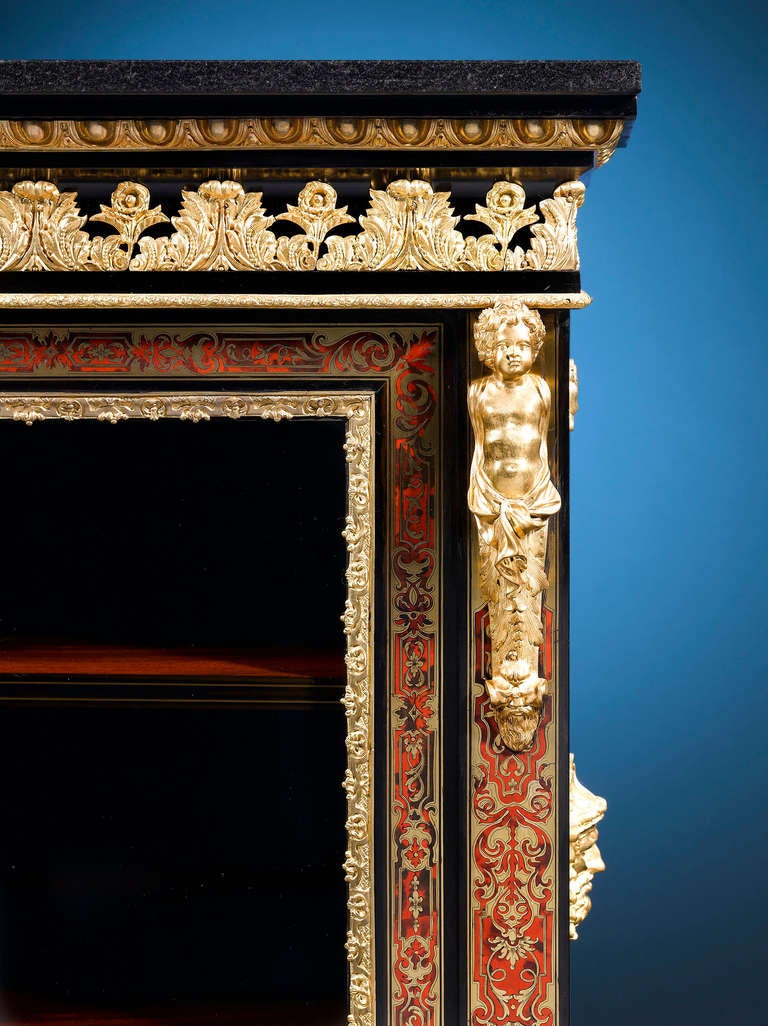 Pair of 19th Century Boulle Style Cabinets In Excellent Condition In New Orleans, LA