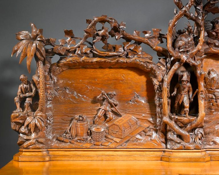 Garrard Robinson
1834-1891 English 

The Robinson Crusoe sideboard was created by Garrard Robinson and is considered by furniture experts to be an icon of Victorian furniture. Exhibited at the London International Exhibition of 1862, this