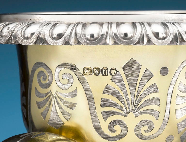 Victorian Parcel-Gilt Vase by D & C Houle In Excellent Condition For Sale In New Orleans, LA