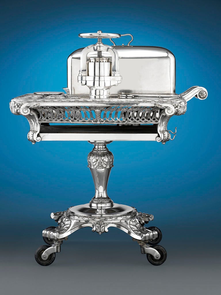 Unknown Belgian Meat Carving Trolley with Duck Press