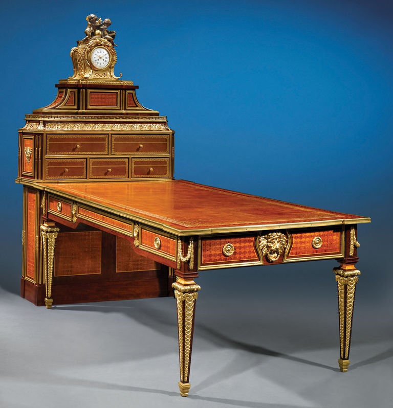 French Important Sormani Partner's Desk and Matching Cartonnier