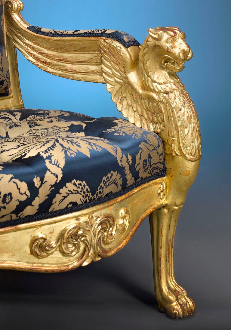 French Giltwood Armchairs In Excellent Condition In New Orleans, LA