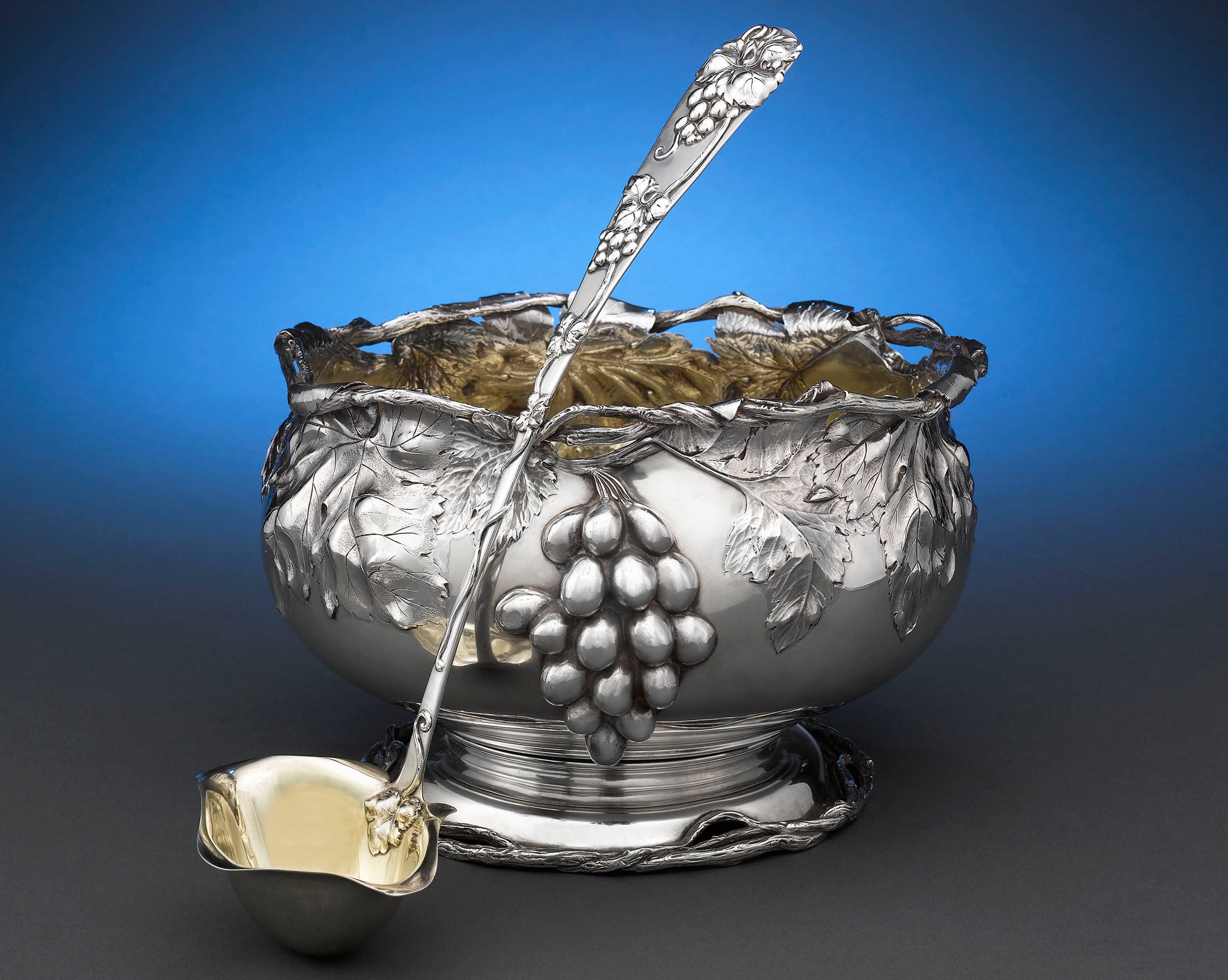 Silver Punchbowl & Ladle by Frank W. Smith Silver Co.