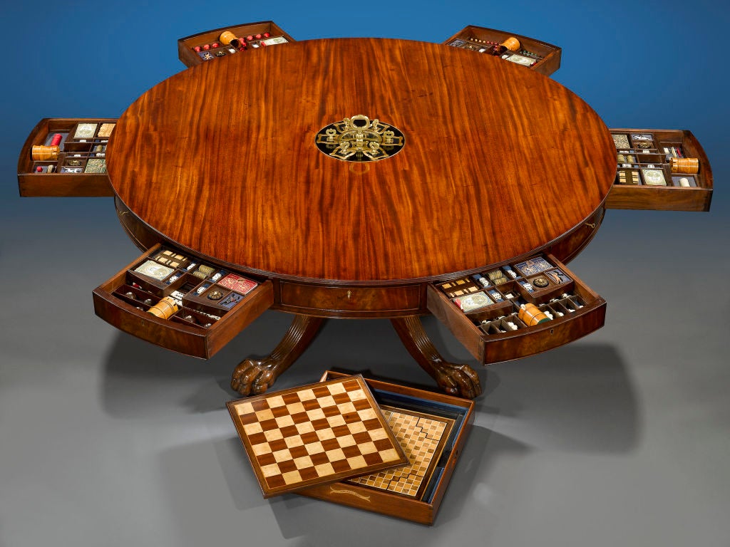 Deemed as perhaps the world's greatest antique games table, this incredible tables de jeux was made specifically for the famed Albemarle Club of London, who's members included many prominent figures of the day, including literary legend Oscar