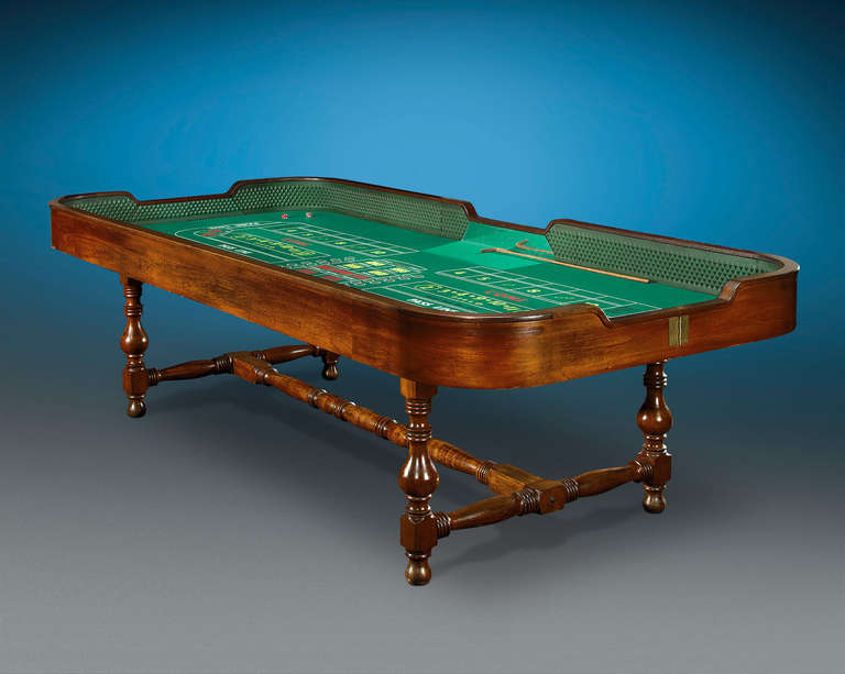 A handsome mahogany craps table from The Beverly Country Club, an upscale night club owned by several reputed mob figures from around the country including New Orleans' alleged mob-boss Carlos Marcello (1910-1993). Boasting palatial dining rooms,