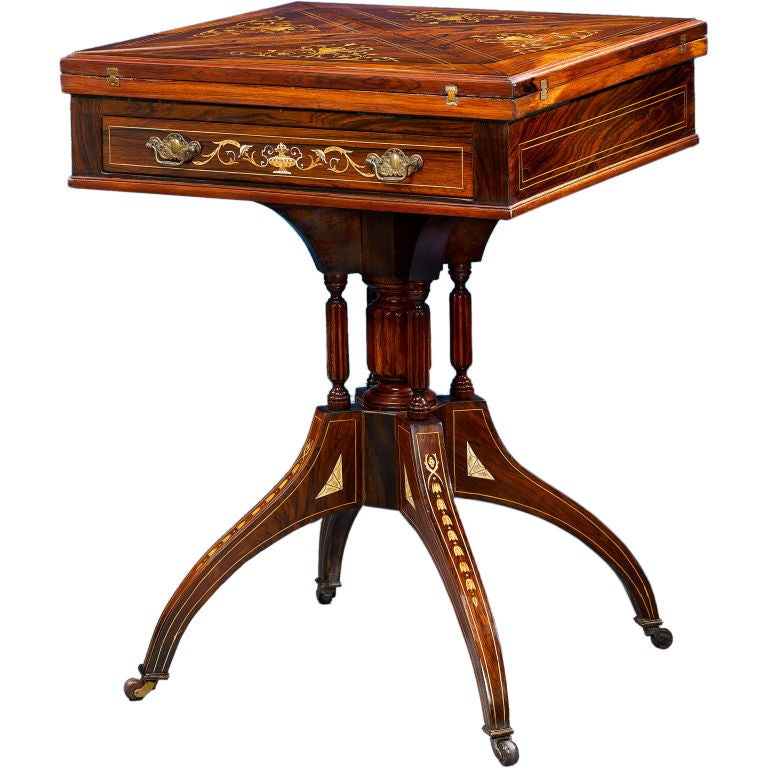 Edwardian Rosewood Envelope Table