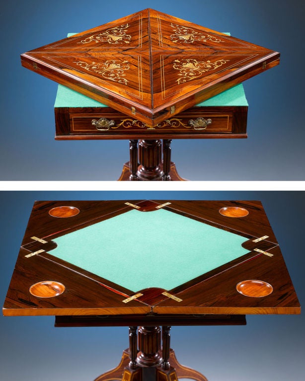 English Edwardian Rosewood Envelope Table
