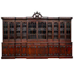 Chippendale Mahogany Breakfront Bookcase
