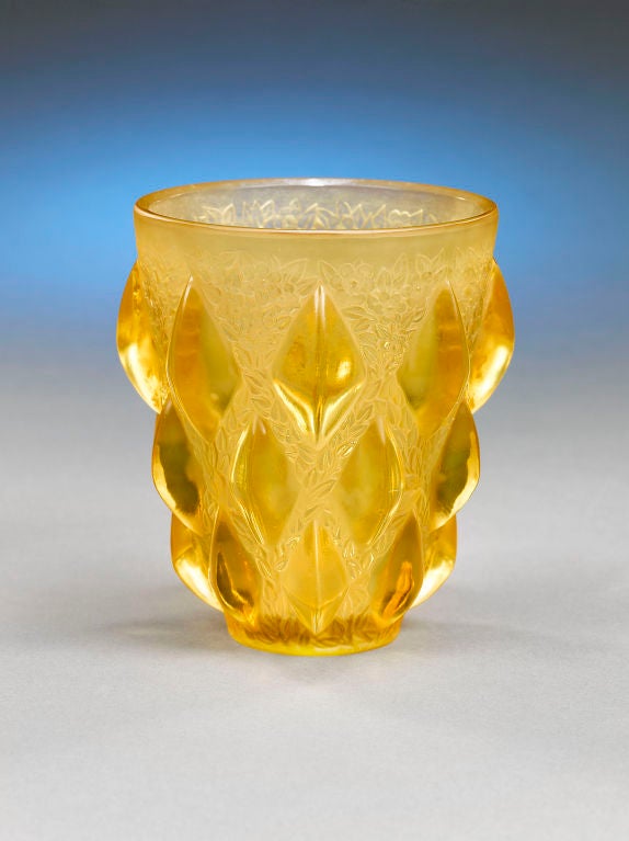 This intriguing vase is the work of famed glass master René Lalique, and is crafted in the rare 