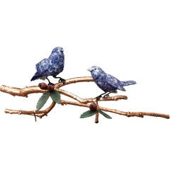 Blue Lapis Finches on Branches by George O. Wild