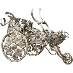 French Silverplated Wine Decanter Wagon by Christofle