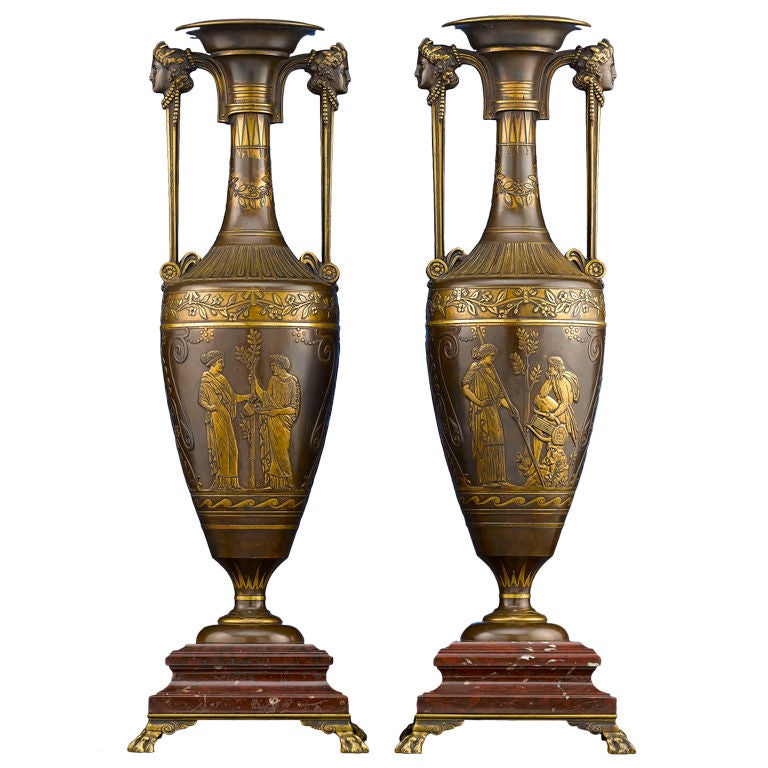 Barbedienne Classical Revival Urns