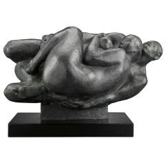 Vintage "Familia" Bronze Sculpture by Francisco Zuniga