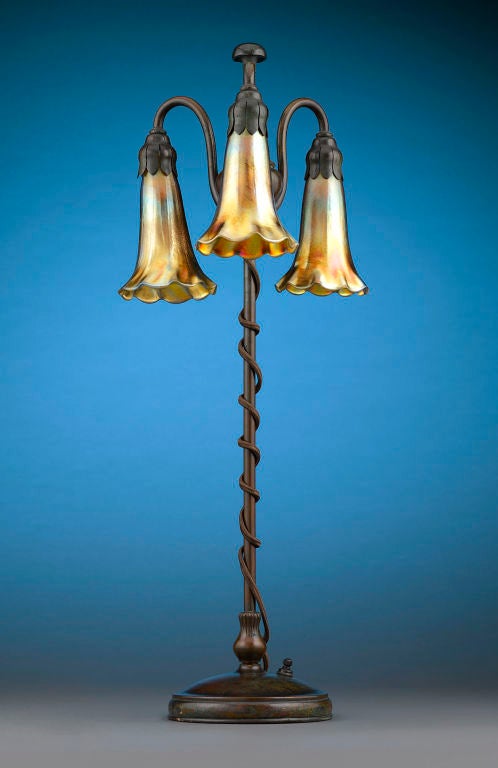 Tiffany Three-Light Favrile Lamp