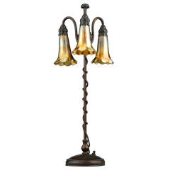 Tiffany Three-Light Favrile Lamp