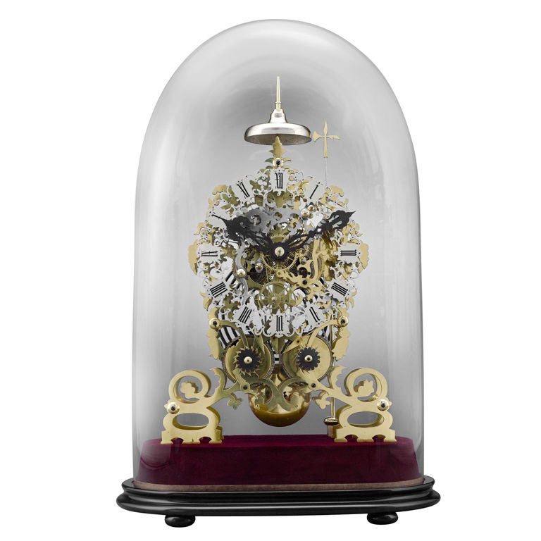 Victorian Brass Skeleton Clock