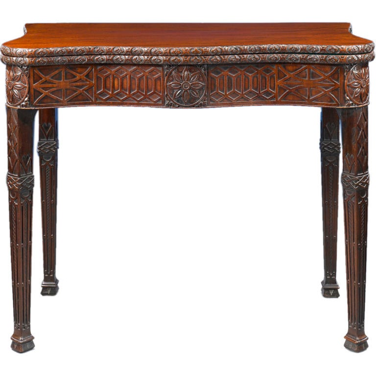 George III Mahogany Concertina Card Table For Sale