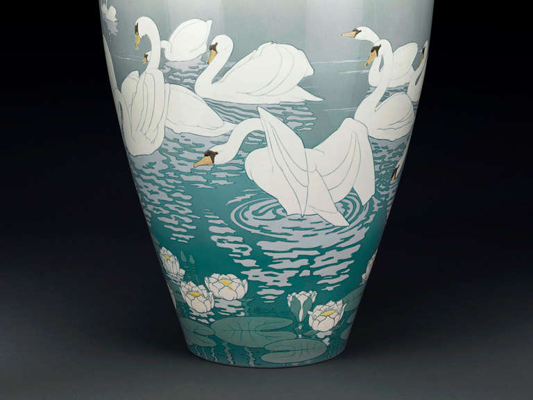 20th Century Sevres Swan Vase from 1900 Paris World's Fair