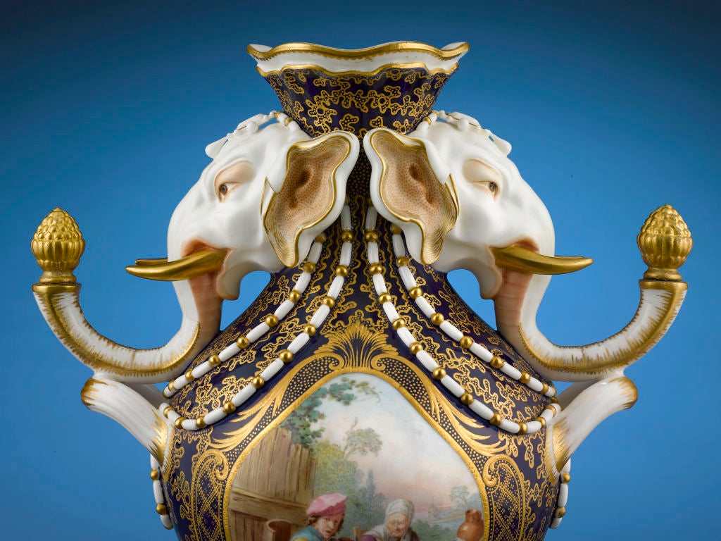 Gilt Minton Elephant Vases