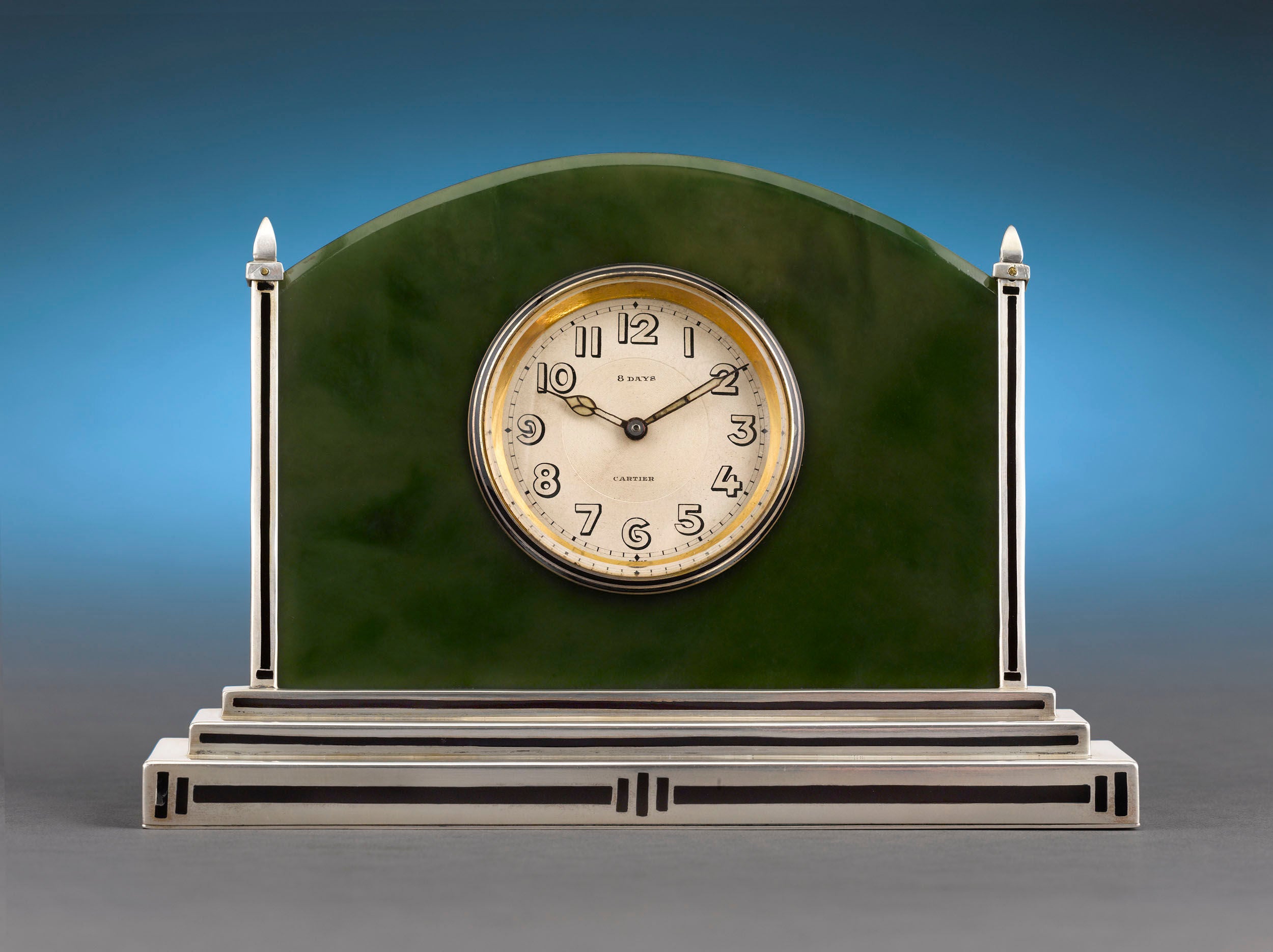 Cartier Art Deco Jade Clock