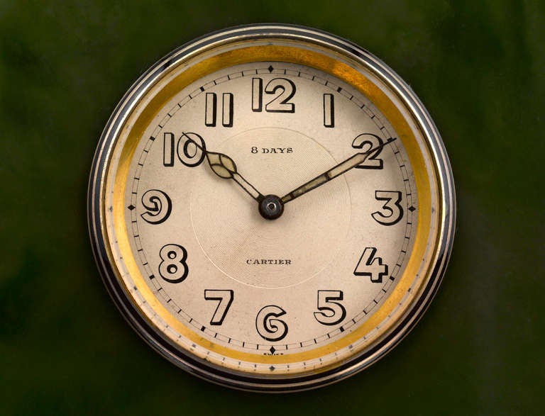 French Cartier Art Deco Jade Clock