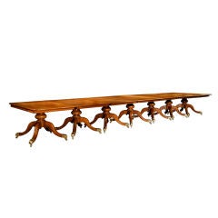 Incredible English Mahogany Seven-Pedestal Dining Table 12