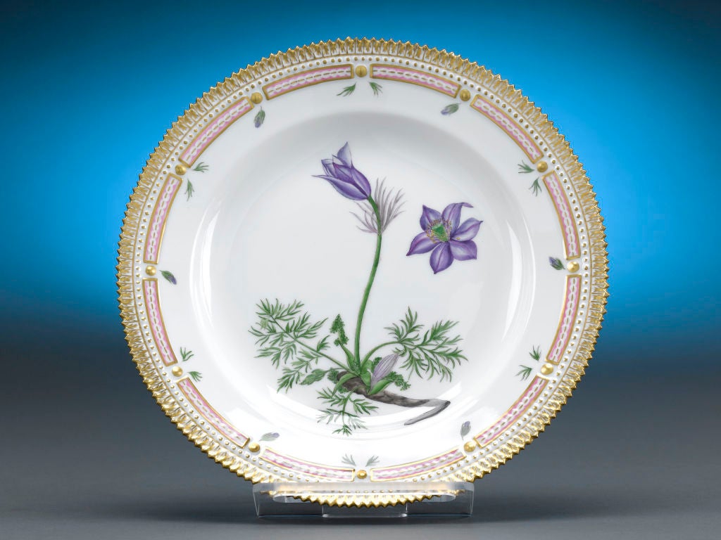 Danish Flora Danica Dinner Plates, Set of 12