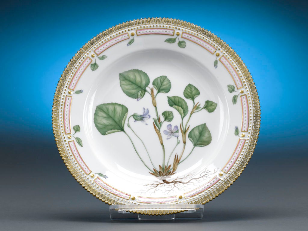 Mid-20th Century Flora Danica Dinner Plates, Set of 12