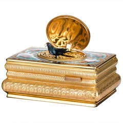 Antique Swiss Gold Bird Box