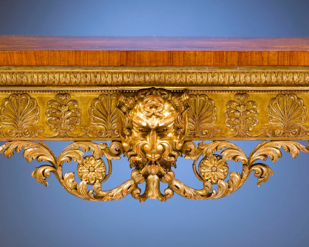 Rare George III Marquetry Console Table In Excellent Condition In New Orleans, LA