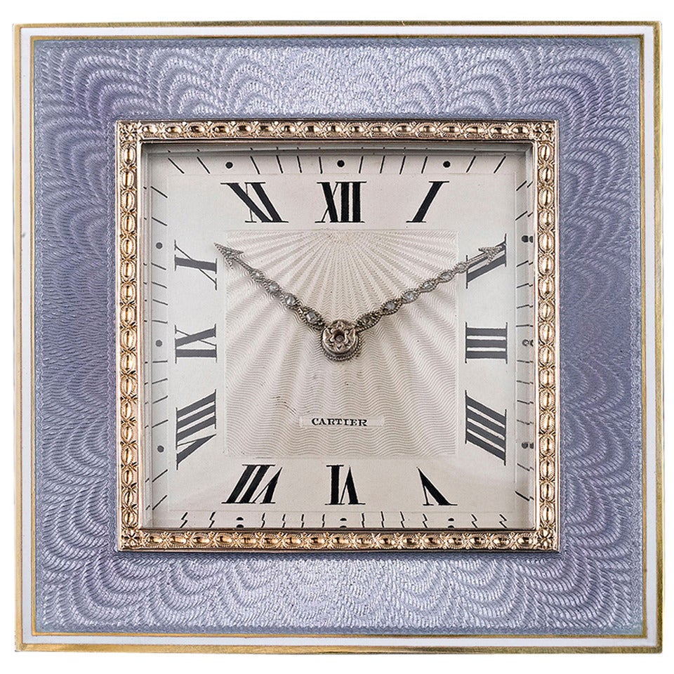 Art Deco Desk Clock by Cartier