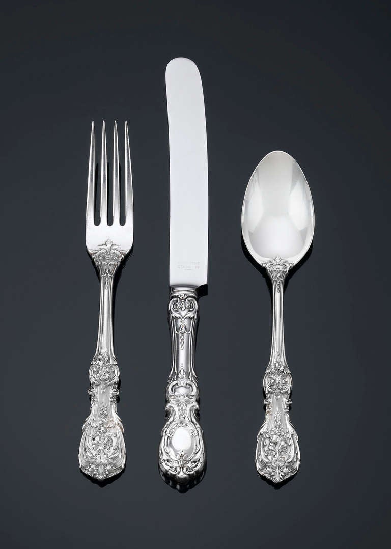 Reed & Barton Francis I Silver Flatware Service In Excellent Condition In New Orleans, LA