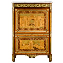 Marquetry Secretaire a Abattant by Andre Gilbert
