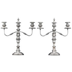 Sheffield Silver Three-Light Candelabra