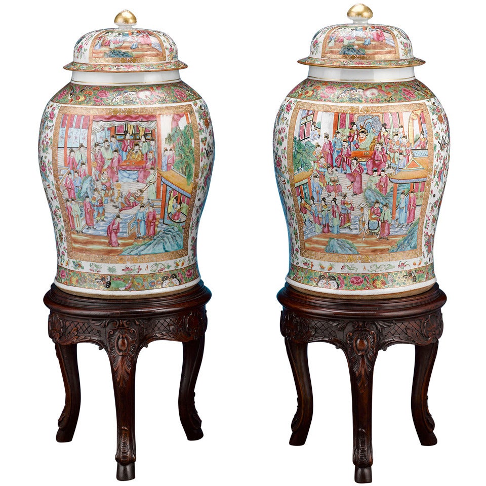 Chinese Rose Medallion Vases