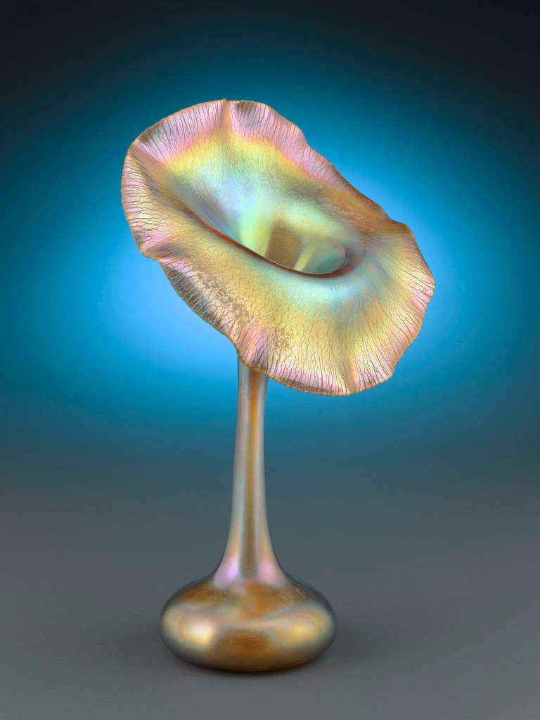American Quezal Jack-in-the-Pulpit Favrile Glass Vase