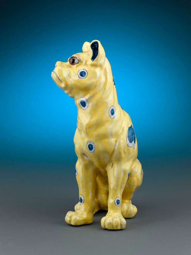 French Emile Galle Faience Pottery Pug