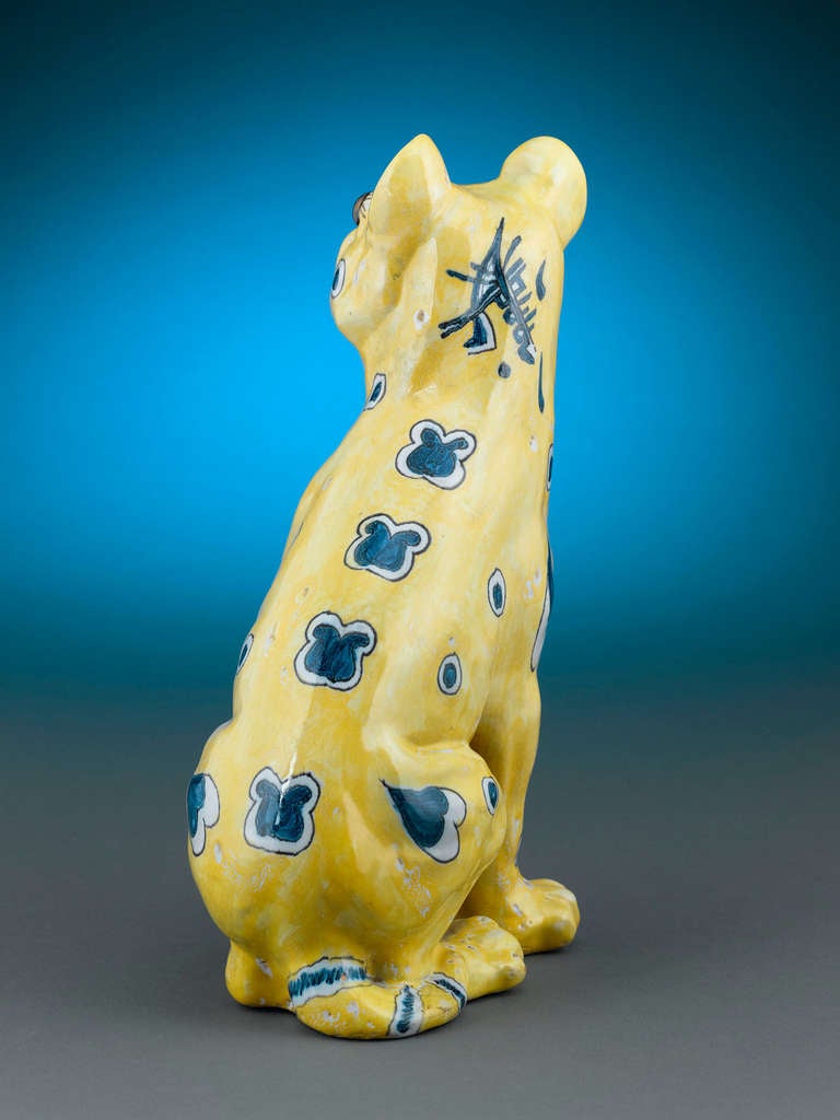 Faience Earthenware Pug by Emile Galle In Excellent Condition In New Orleans, LA