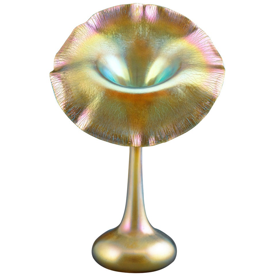 Quezal Jack-in-the-Pulpit Favrile Glass Vase