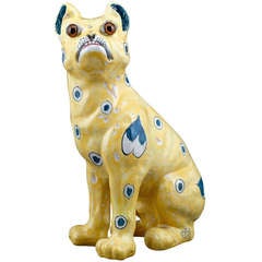 Faience Earthenware Pug by Emile Galle