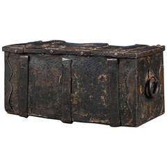 Antique Continental Iron Strong Box