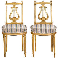 Pair of Louis XVI Style Music Chairs