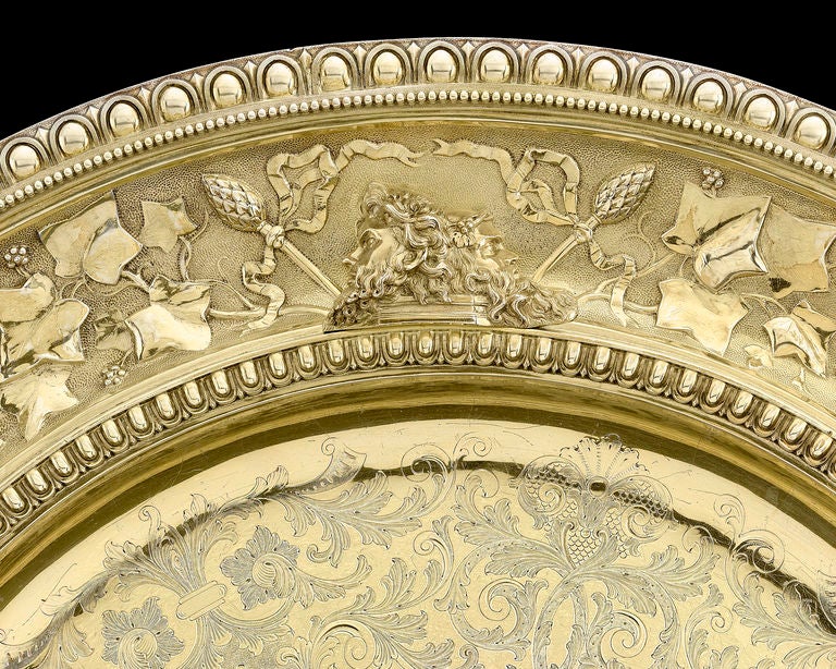 King Abdur Rahman Khan Gilt Platter/Sideboard Dish