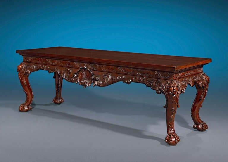 Irish Mahogany Side Wake Table In Excellent Condition In New Orleans, LA