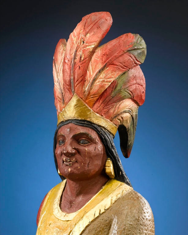 19th Century Wooden Cigar Store Indian