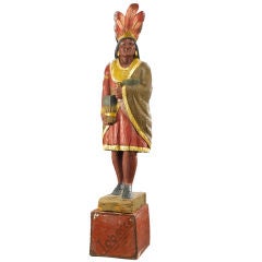 Antique Wooden Cigar Store Indian
