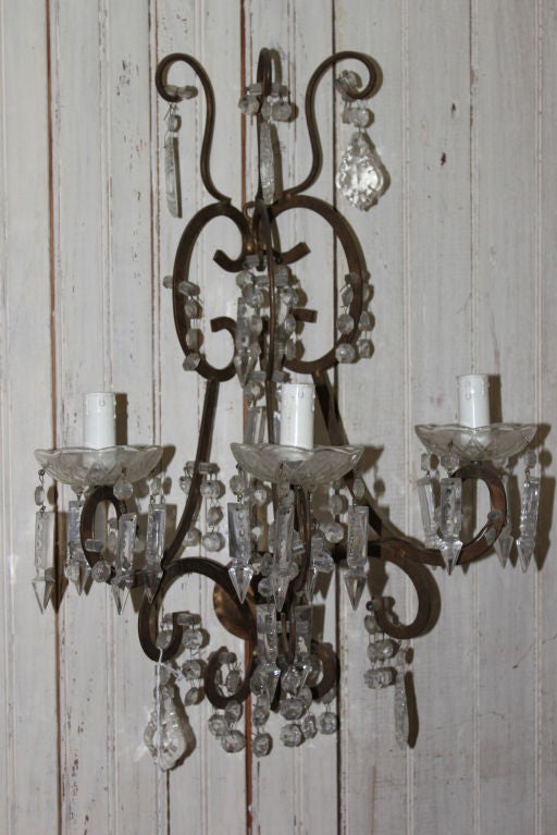 Italian Sconce with Crystals
