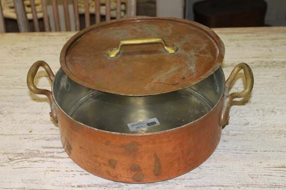 French Set of Vintage Copper Pots - Cook Ware For Sale
