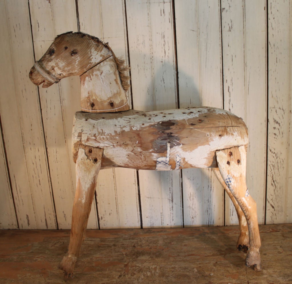 Folk Art Wooden Horse For Sale