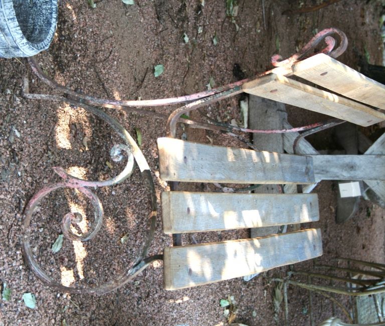 19th Century French Bench with an Iron Base